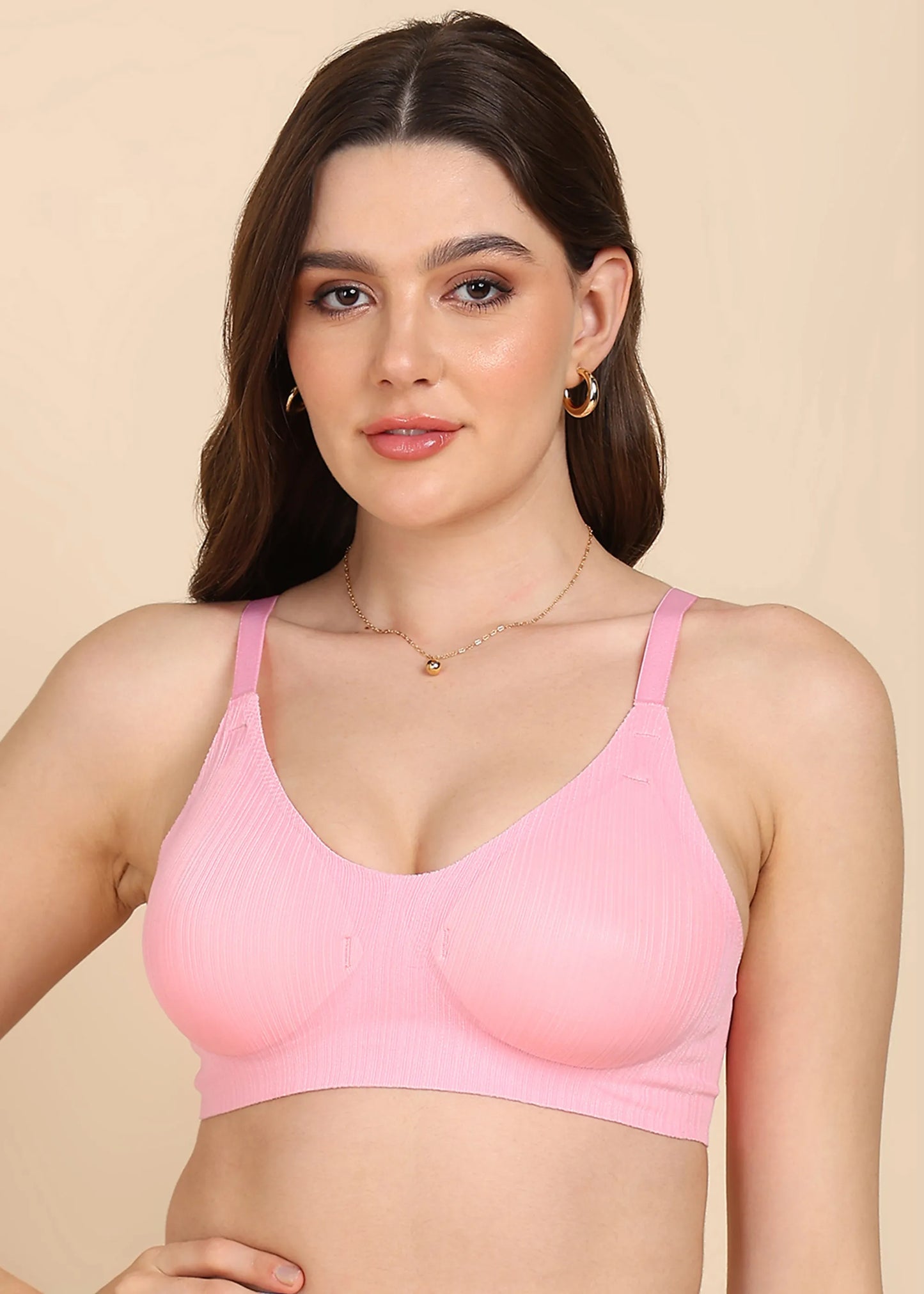 Bonded Designer Fabric Padded Seamless Bra (SB-998)