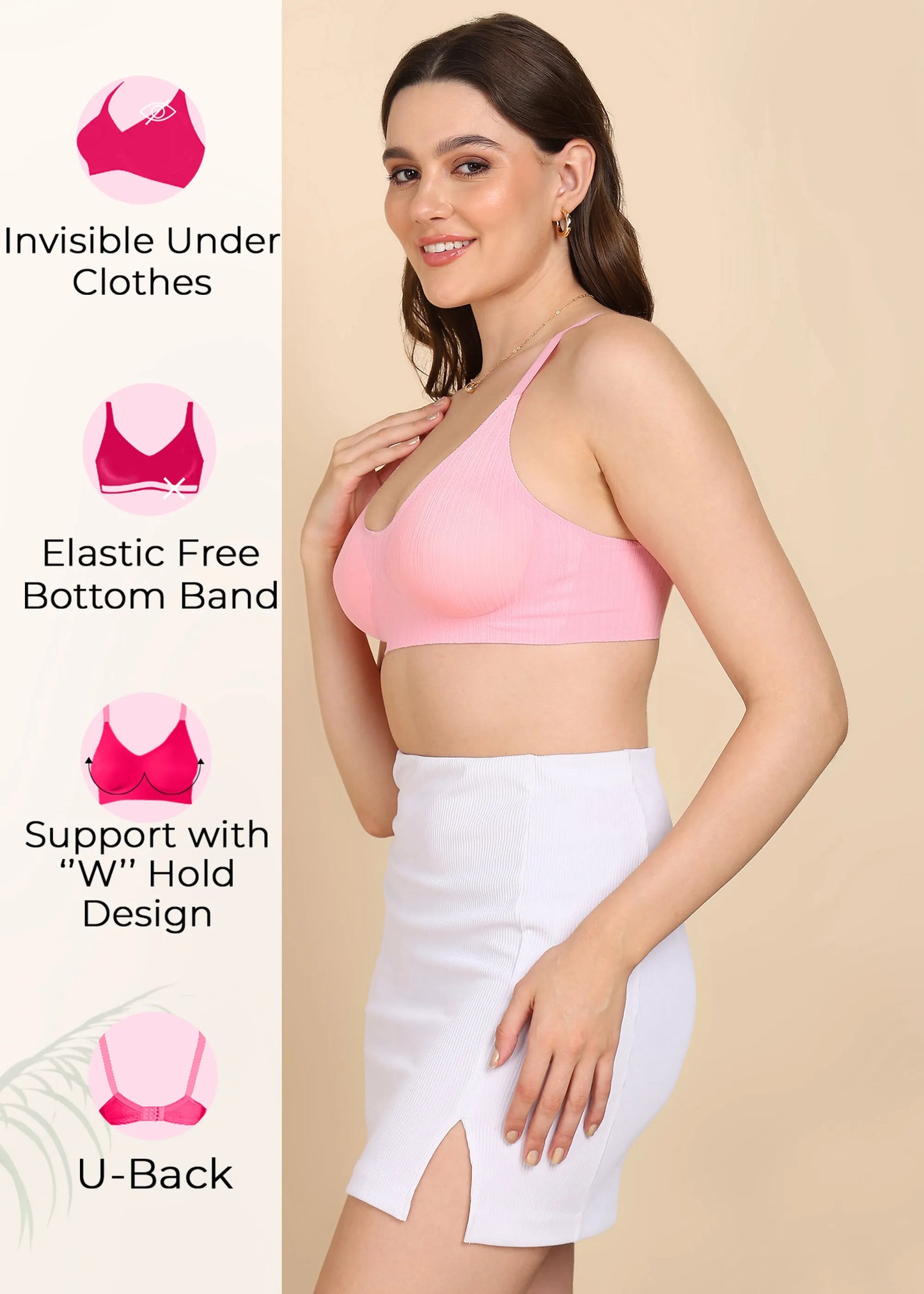 Bonded Designer Fabric Padded Seamless Bra (SB-998)