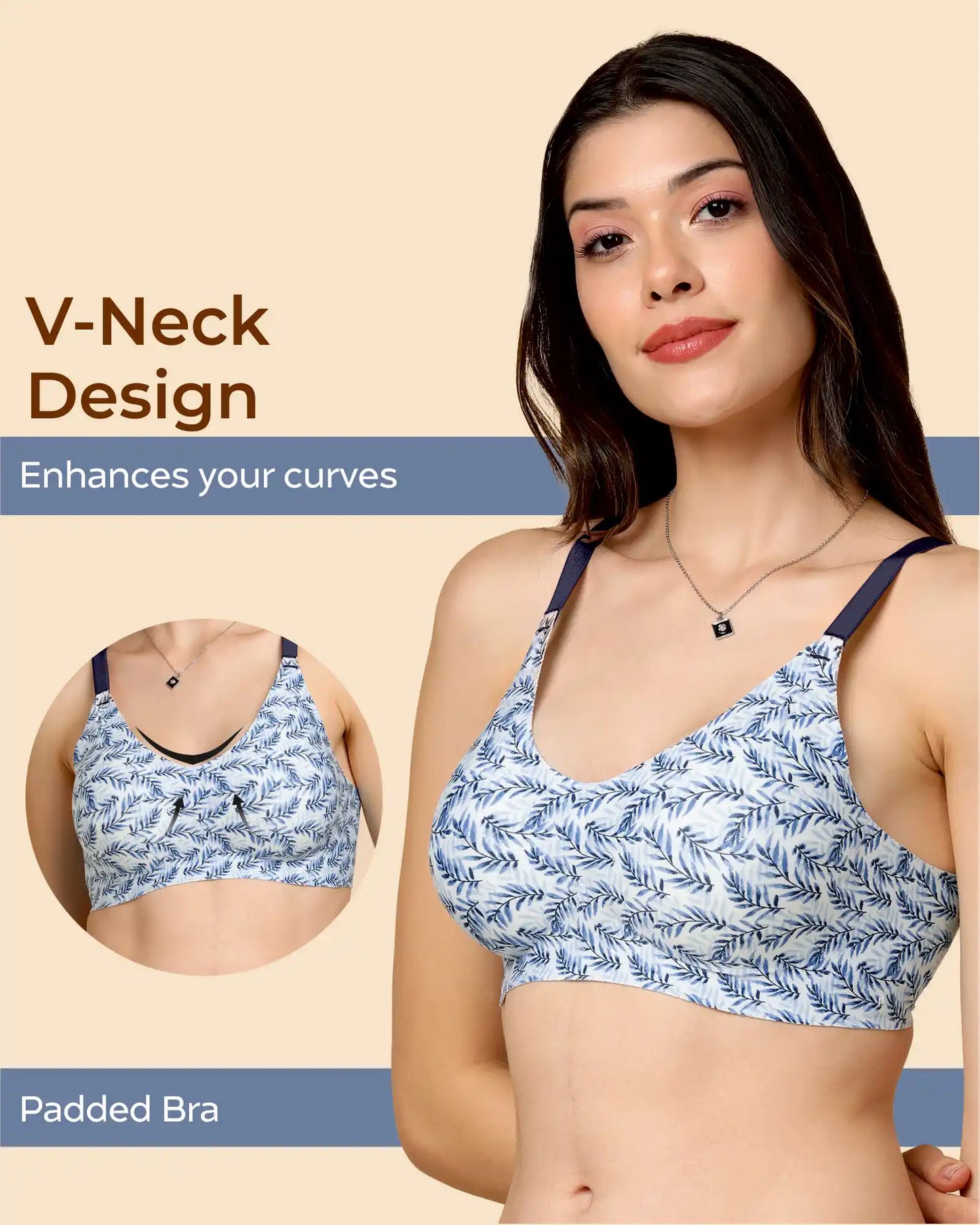 Bonded Printed Full-Coverage Padded Bra (SB-6830 PR)