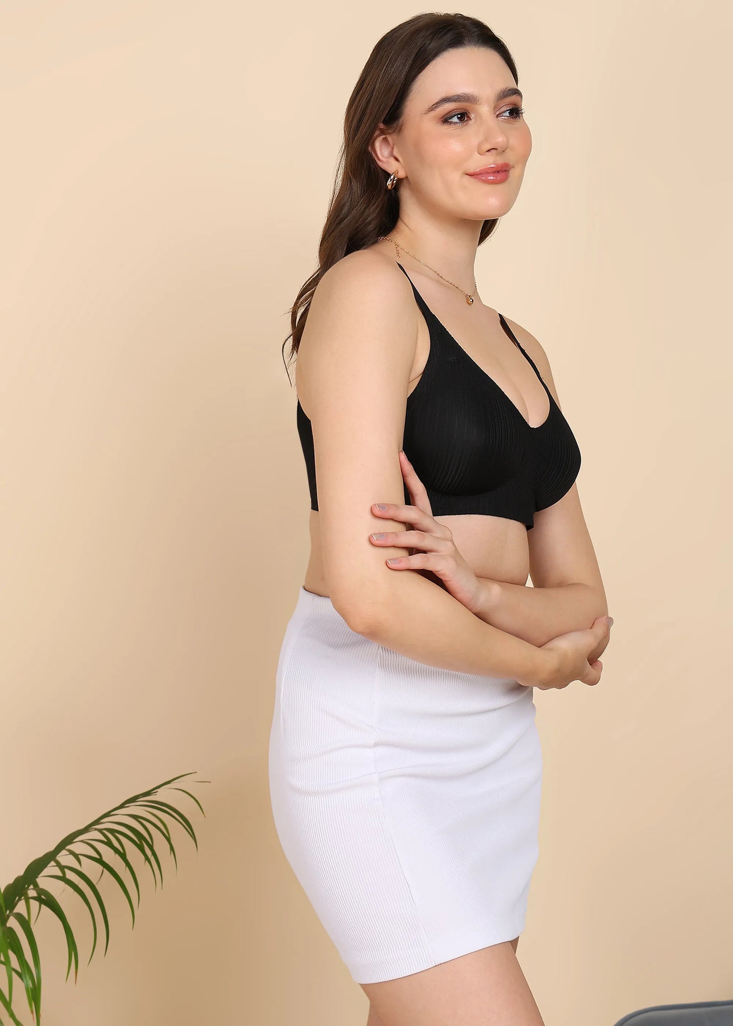 Bonded Designer Fabric Padded Seamless Bra (SB-998)