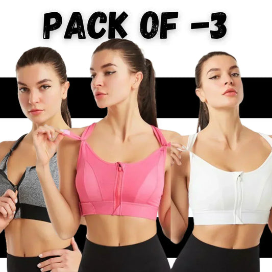 Pack Of-3 Fitness Cross Padded Sport Bra
