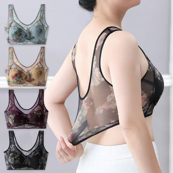 (Pack of 3) Silk Lace Cooling Comfort Wireless Bra