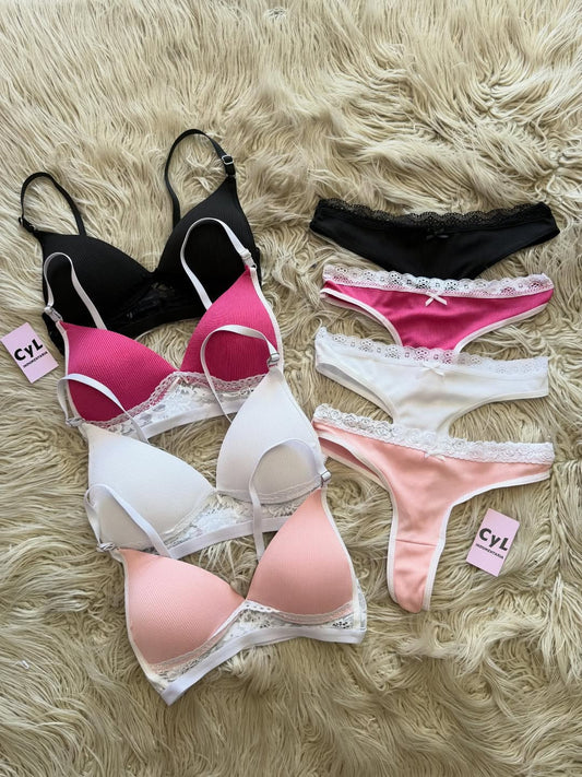 Sister Sisto Ribbed Lingerie Set (Pack of 4)